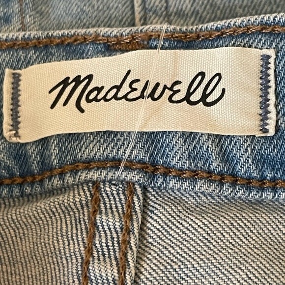 Madewell NWT The Perfect Vintage Straight Jean in Danby Wash Ripped Knee Size 23 - Picture 10 of 11